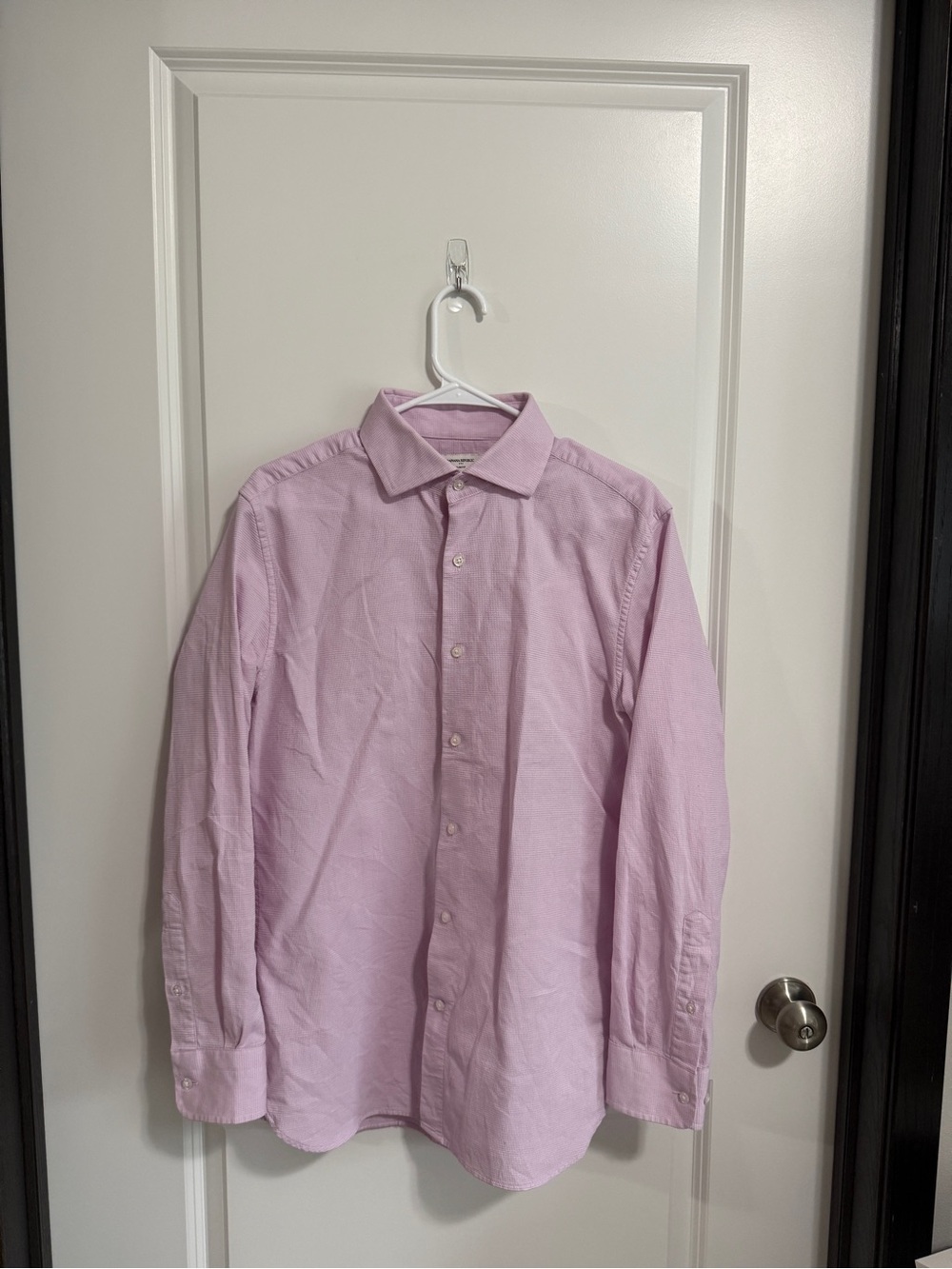 Men's Light Pink Button-Up Slim fit Dress Shirt